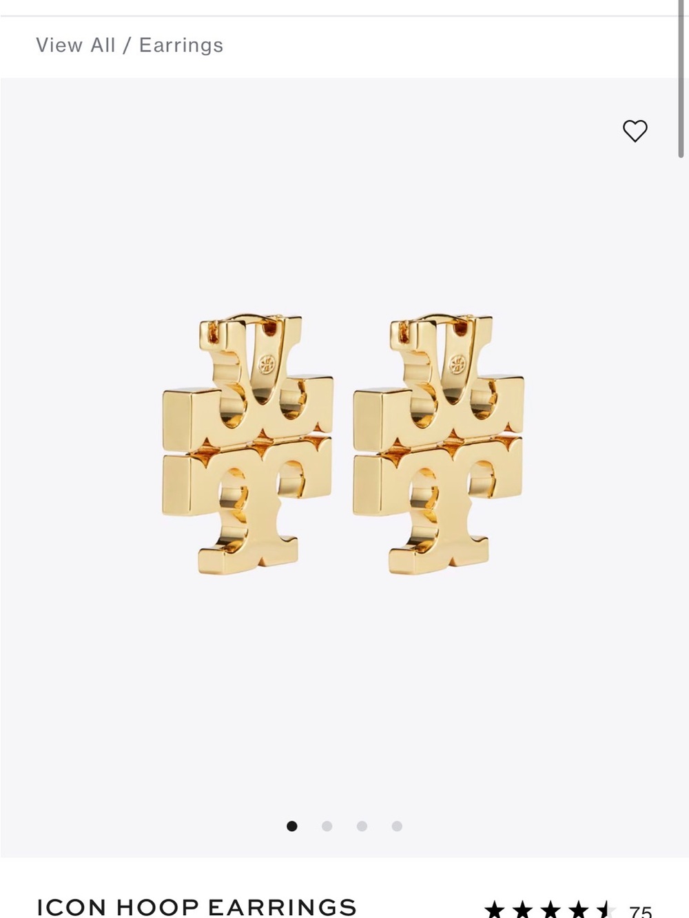 Tory Burch Icon Logo Hoop Earrings